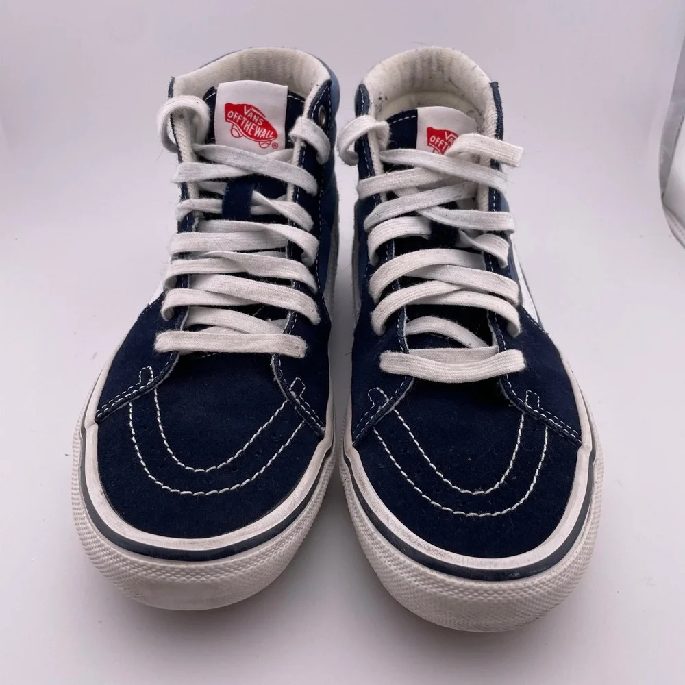 Vans SK8 Hi Pro Suede Canvas Skate Shoes Navy Blue White US‎ Men 7.5 UK 6.5